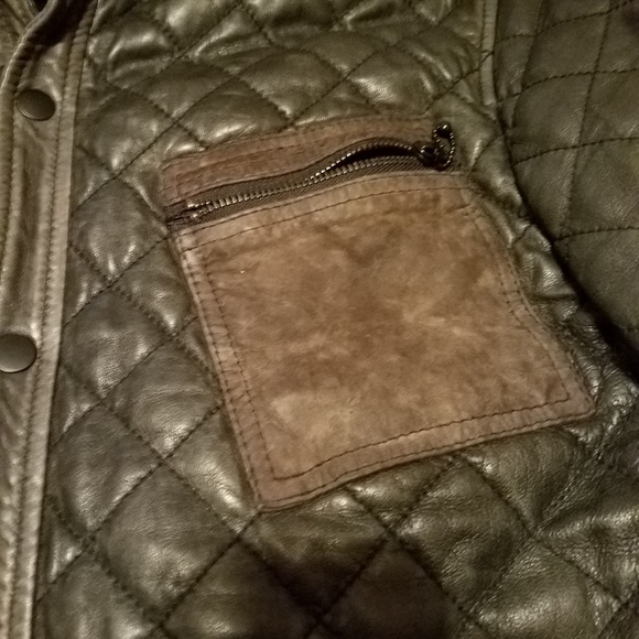All Saints "Alter" Jacket Quilted Leather Suede - Picture 4 of 7